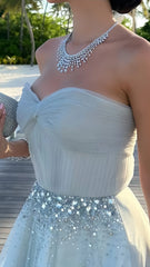 Sweetheart A-Line Tiered Ruffle Prom Dresses, Beaded Women Prom Dress, AST1593 Sweetheart A-Line Tiered Ruffle Prom Dresses, Beaded Women Prom Dress, AST1593