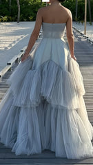 Sweetheart A-Line Tiered Ruffle Prom Dresses, Beaded Women Prom Dress, AST1593 Sweetheart A-Line Tiered Ruffle Prom Dresses, Beaded Women Prom Dress, AST1593