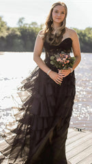 Sweetheart Appliques Chiffon Ruffle Prom Dress,AST1643 Sweetheart Appliques Chiffon Ruffle Prom Dress,AST1643