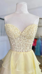 Sweetheart Appliques Chiffon Ruffle Prom Dress,AST1643 Sweetheart Appliques Chiffon Ruffle Prom Dress,AST1643