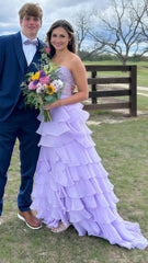 Sweetheart Appliques Chiffon Ruffle Prom Dress,AST1643 Sweetheart Appliques Chiffon Ruffle Prom Dress,AST1643