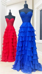 Sweetheart Appliques Chiffon Ruffle Prom Dress,AST1643 Sweetheart Appliques Chiffon Ruffle Prom Dress,AST1643