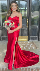 Sweetheart Mermaid Satin Long Prom Dress,AST1639 Sweetheart Mermaid Satin Long Prom Dress,AST1639