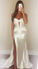 Sweetheart Mermaid Satin Long Prom Dress,AST1639 Sweetheart Mermaid Satin Long Prom Dress,AST1639