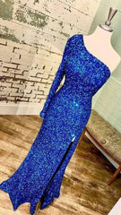 Tiffany Blue One Sleeve Sequin Long Prom Dress,AST1624 Tiffany Blue One Sleeve Sequin Long Prom Dress,AST1624