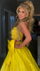 Two Pieces Yellow Prom Dress, Beaded Evening Dress, AST1550 Two Pieces Yellow Prom Dress, Beaded Evening Dress, AST1550