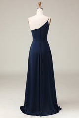 Black A-line Chiffon One Shoulder Floor Length Bridesmaid Dress Black A-line Chiffon One Shoulder Floor Length Bridesmaid Dress