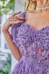 Off the Shoulder A Line Printed Cute Homecoming Dress Off the Shoulder A Line Printed Cute Homecoming Dress