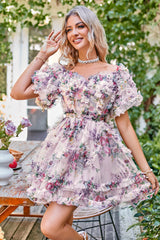 Off the Shoulder A Line Printed Cute Homecoming Dress Off the Shoulder A Line Printed Cute Homecoming Dress