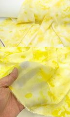 Yellow Floral Print Long Prom Dresses, Tie Dye Flax Evening Party Gown, AST1585 Yellow Floral Print Long Prom Dresses, Tie Dye Flax Evening Party Gown, AST1585