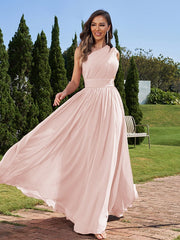 A-Line/Princess Chiffon Ruched One-Shoulder Sleeveless Floor-Length Bridesmaid Dresses A-Line/Princess Chiffon Ruched One-Shoulder Sleeveless Floor-Length Bridesmaid Dresses
