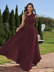 A-Line/Princess Chiffon Ruched One-Shoulder Sleeveless Floor-Length Bridesmaid Dresses A-Line/Princess Chiffon Ruched One-Shoulder Sleeveless Floor-Length Bridesmaid Dresses