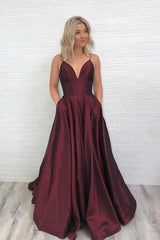 Charming Satin Prom Dress Burgundy Prom Dress V Neck Prom Dress,AST1295 Charming Satin Prom Dress Burgundy Prom Dress V Neck Prom Dress,AST1295
