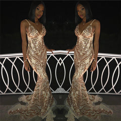 Fashion Sheath Sequins Sleeveless Open Back Prom Dress Fashion Sheath Sequins Sleeveless Open Back Prom Dress