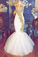 Fashion White Halter Sleeveless Tulle Appliques Prom Dress Fashion White Halter Sleeveless Tulle Appliques Prom Dress