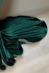 Green Velvet Mermaid Beadings Sheer Tulle Sexy Prom Dress Green Velvet Mermaid Beadings Sheer Tulle Sexy Prom Dress