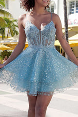 A line thin shoulder strap with full body lace, cute Homecoming dress A line thin shoulder strap with full body lace, cute Homecoming dress