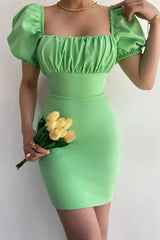 Sheath/Column Square Short Sleeve Short Homecoming Dress Sheath/Column Square Short Sleeve Short Homecoming Dress