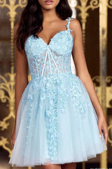A-line V-neck lace sticker short Homecoming Dresses A-line V-neck lace sticker short Homecoming Dresses