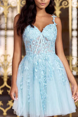 A-line V-neck lace sticker short Homecoming Dresses A-line V-neck lace sticker short Homecoming Dresses