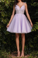 A-line V-neck lace sticker cute Homecoming Dresses A-line V-neck lace sticker cute Homecoming Dresses