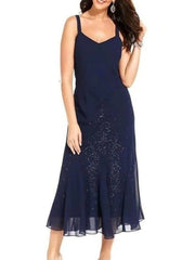 Sheath / Column Mother of the Bride Dress Sexy Bateau Neck Ankle Length Chiffon Long Sleeve with Lace - RongMoon Sheath / Column Mother of the Bride Dress Sexy Bateau Neck Ankle Length Chiffon Long Sleeve with Lace - RongMoon