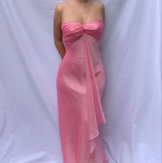 Aimishang Elegant Gowns Evening Dresses Pink Sheath Long Prom Dresses Sweet Formal Party Dress Prom Dress Stores