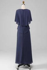 Sheath/Column Scoop Tea-Length Chiffon Mother of the Bride Dress