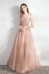 Cute Tulle Long Prom Dresses, Lovely A-Line Evening Graduation Dresses