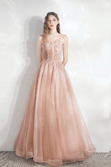 Cute Tulle Long Prom Dresses, Lovely A-Line Evening Graduation Dresses