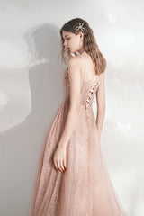 Cute Tulle Long Prom Dresses, Lovely A-Line Evening Graduation Dresses