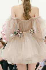 Cute Tulle Short Prom Dresses, A-Line Homecoming Dresses