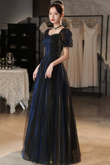 Cute Tulle Long Prom Dresses, A-Line Evening Dresses