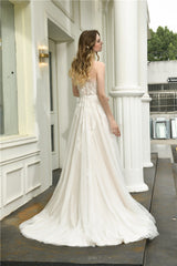 One Shoulder A-Line White Wedding Dress