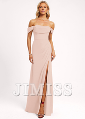 Ruffled A-line Floor-length Chiffon Bridesmaids Dress