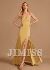 Horn/Tail V-neck and Ground Chiffon Bridesmaid Dress