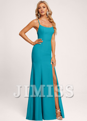 A-line Scoop Neck Floor-length Chiffon Bridesmaids Dress