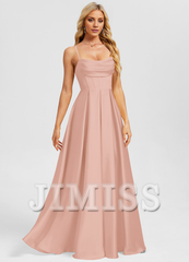 A-line sweetheart floor-length matte satin prom dress