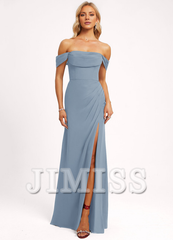 Ruffled A-line Floor-length Chiffon Bridesmaids Dress