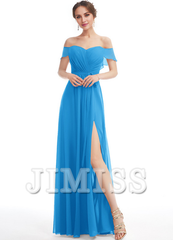 Ruffled A-line Floor-length Chiffon Bridesmaids Dress