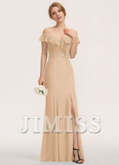 Tiered ruffled fitted pillared strapless floor-length chiffon bridesmaid dress