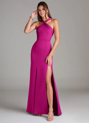 A-line pleated satin bridesmaid dress - Jimiss Dress
