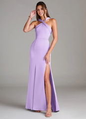 A-line pleated satin bridesmaid dress - Jimiss Dress