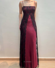 Sheath Spaghetti Straps Lace Vintage formal dresses Bridesmaid Dresses evening gown Prom Dress