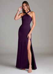 A-line pleated satin bridesmaid dress - Jimiss Dress