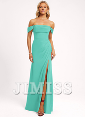Ruffled A-line Floor-length Chiffon Bridesmaids Dress