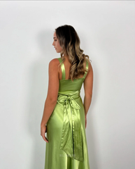 Sheath V-Neck Satin formal dresses Bridesmaid Dresses evening gown Prom Dress