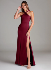 A-line pleated satin bridesmaid dress - Jimiss Dress