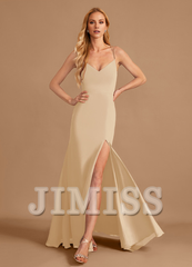 Horn/Tail V-neck and Ground Chiffon Bridesmaid Dress