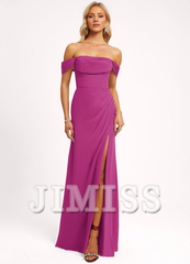 Ruffled A-line Floor-length Chiffon Bridesmaids Dress